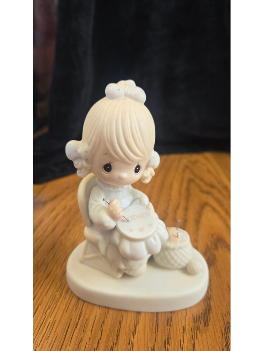 Precious Moments Porcelain Figurine "Mother" Knitting Scene
